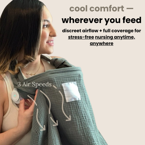 CoolNurse™ - cooling breastfeeding cover with built-In fan